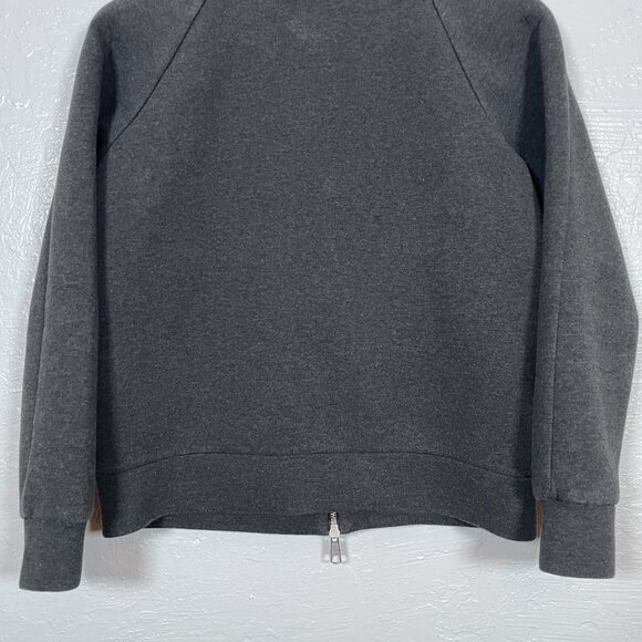 Everlane Men S Dark Gray Bomber Jacket Two Way Front Zipper Pockets Cotton - Picture 6 of 9